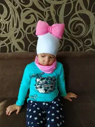 Детская шляпа девушка лук бабочка узел Melamed кепки Хлопковая шапочка воротник шарф набор шляпа для обувь девочек детские