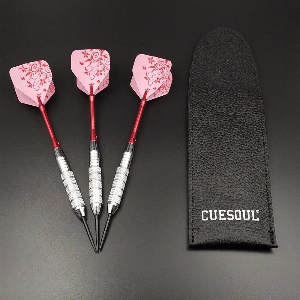 

CUESOUL 3pcs/set Professional Darts 24g Pink Blue Color Steel Tip Darts With Aluminum Darts Shafts