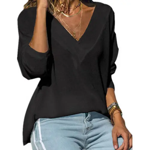 

UK Women Long Sleeve V Neck Baggy Pullover Ladies Autumn Tops T Shirt