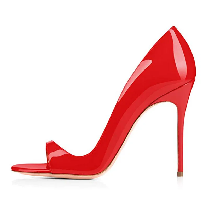 

2019 new fashion Roman style open toe high heel sandals patent leather simple solid color high heels elegant sexy ladies sandals