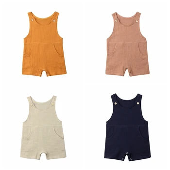 

Canis Fashion Cute Hot Newborn Baby Long Romper Solid Sleeveless Jumpsuit Playsuit Clothes Outfit Muticolor