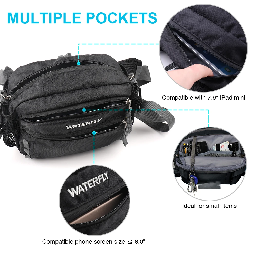 Lightweight Waist Pack with Double Water Bottle Holder Running Pack Sports Lumbar Pack for iPhone X/8 Plus Samsung LG Phones Lightweight Waist Pack with Double Water Bottle Holder Running Pack Sports Lumbar Pack for iPhone X/8 Plus Samsung LG Phones