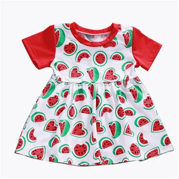 

Summer Toddler Kids Baby Girl Dress Children Printed Watermelon Short Sleeve Princess Party Dress Cute Baby Girl Clothes