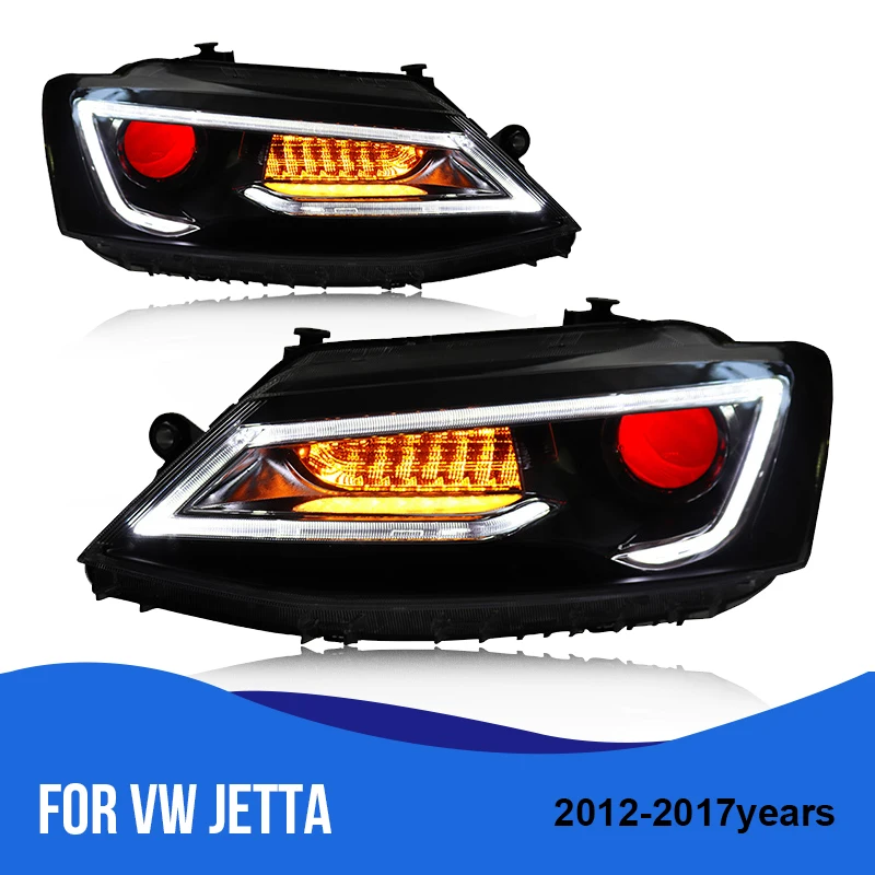 Roadot светодиодный фары для VW Jetta 2012 2017 Автомобильный свет с двойными линзами авто