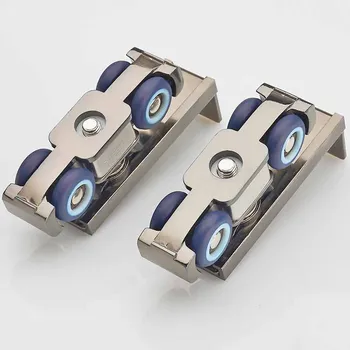 

Solid wood door double row hanging wheel sliding door pulley 4 wheel hanging door track pulley Bearing weight 80kg