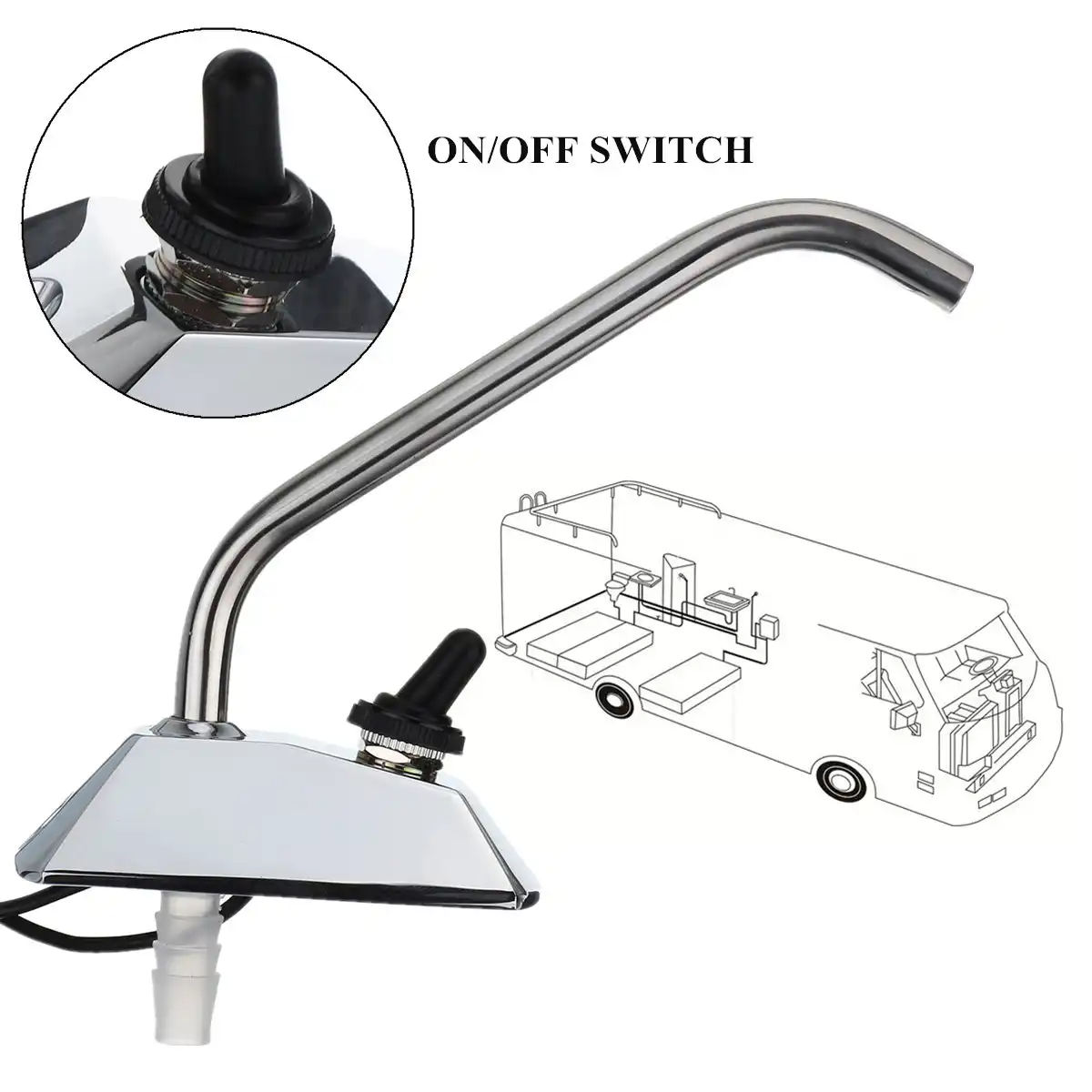 Full 360 Degree Rotation 12v Galley Faucet Tap With Switch For