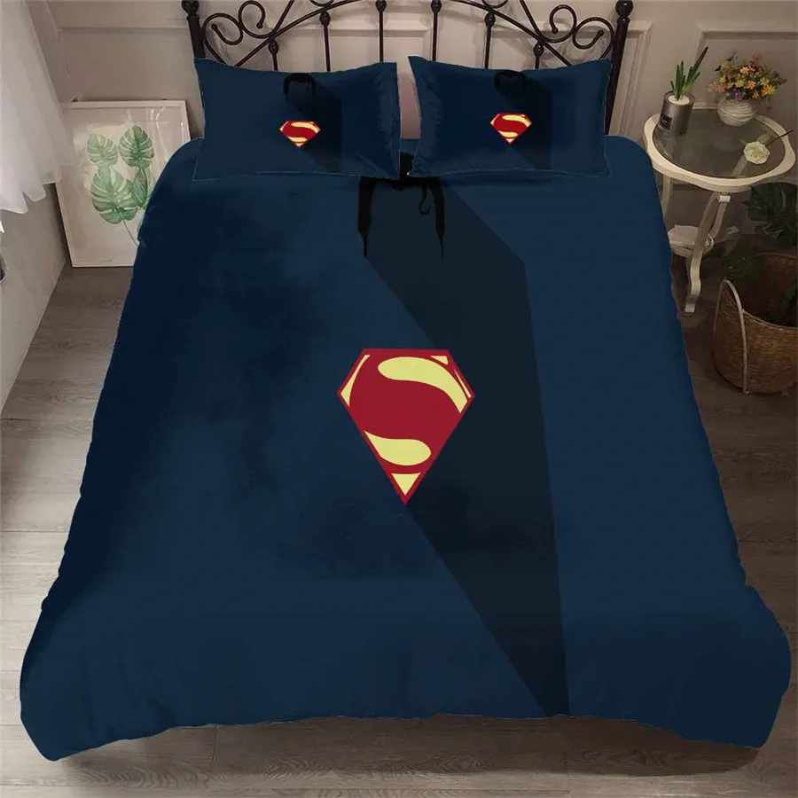 Helengili 3d Bedding Set Superman Hero Print Duvet Cover Set