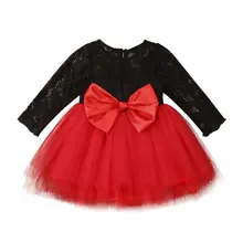 От 6 месяцев до 5 лет, рождественское детское платье для девочек, Кружевное платье-пачка с длинными рукавами, одежда для свадебного торжества, красные платья платье принцессы из тюля Одежда для девочек