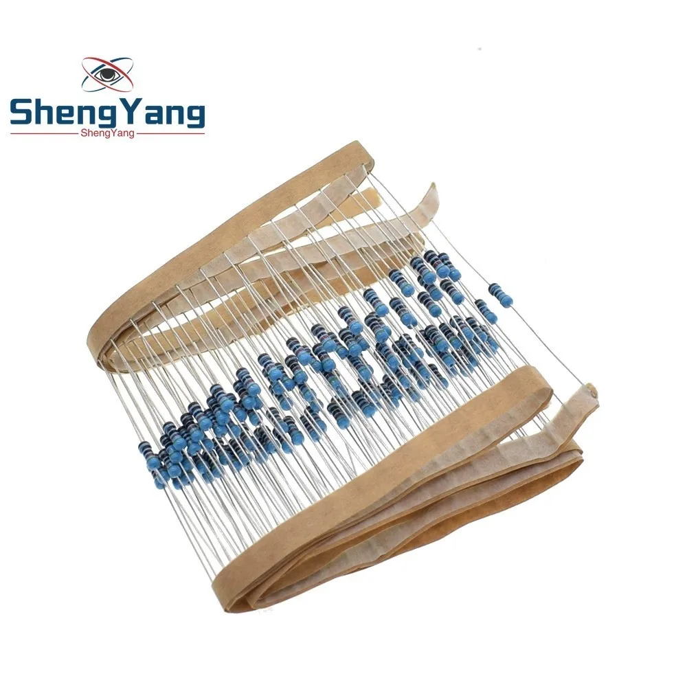 

100pcs 1/4W 1R~22M 1% Metal film resistor 100R 220R 1K 1.5K 2.2K 4.7K 10K 22K 47K 100K 100 220 1K5 2K2 4K7 ohm resistance