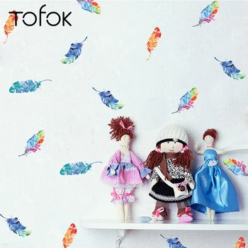 

Tofok DIY 24pcs/set Colorful Feather Vinyl Plane Wall Sticker Concise Style Kids Room Dollhouse Nursery Hotel Mural Decals