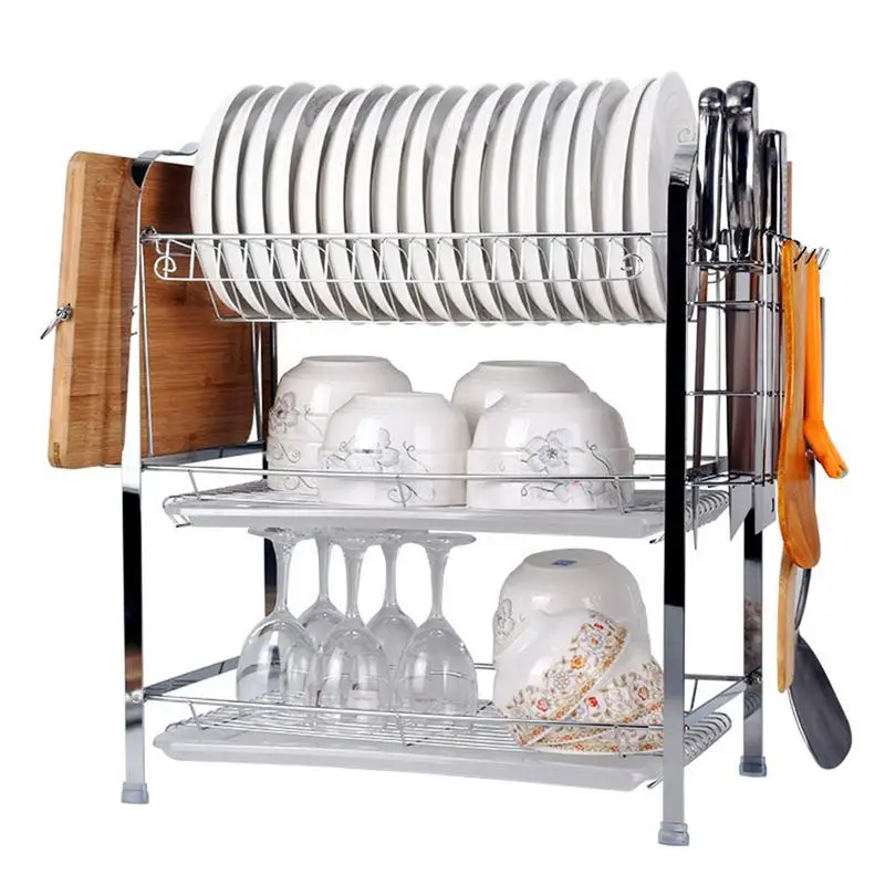 

Multifunctional Storage Rack Dish Drying Shelf Drainer Rack Kitchen Storage Drainboard Cutlery Cup Racks Dishrack Shelfs Tools