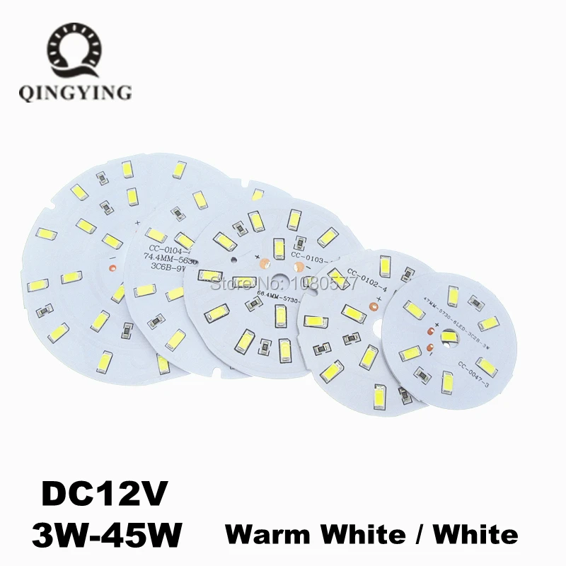 10 шт. DC 12 В светодиодный светильник 5730 SMD PCB плата 3 Вт 5 7 9 15 30 45 Домашний Светильник