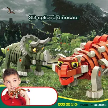 

DIY Dinosaur Building Blocks Assembly Toy 98PCS Software EVA Sponge Science Creative Fight To Insert Blocks Toy