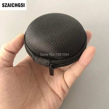 

wholesale 500pcs/lot black Pocket Carrying Case Earphone Headphone SD Card Bag Holder Storage bag