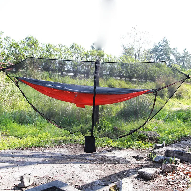 

Nylon 330x150cm Hammock Mosquito Net Detachable Encryption Mesh Anti-Mosquito Nets for Outdoor Camping Hanging Chair with Rope