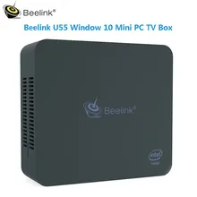 Beelink U55 Мини ПК Intel Core I3 Intel HD graphics 5500 Windows 10 Мини ПК ТВ коробка 2,4G& 5,8G WiFi 1000M USB3.0 BT4.0 телеприставка