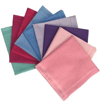 

Classic Solid Color Assorted 100% Cotton Handkerchief Environmental Friendly Wipes for Recycling Business Gift Square Hankies