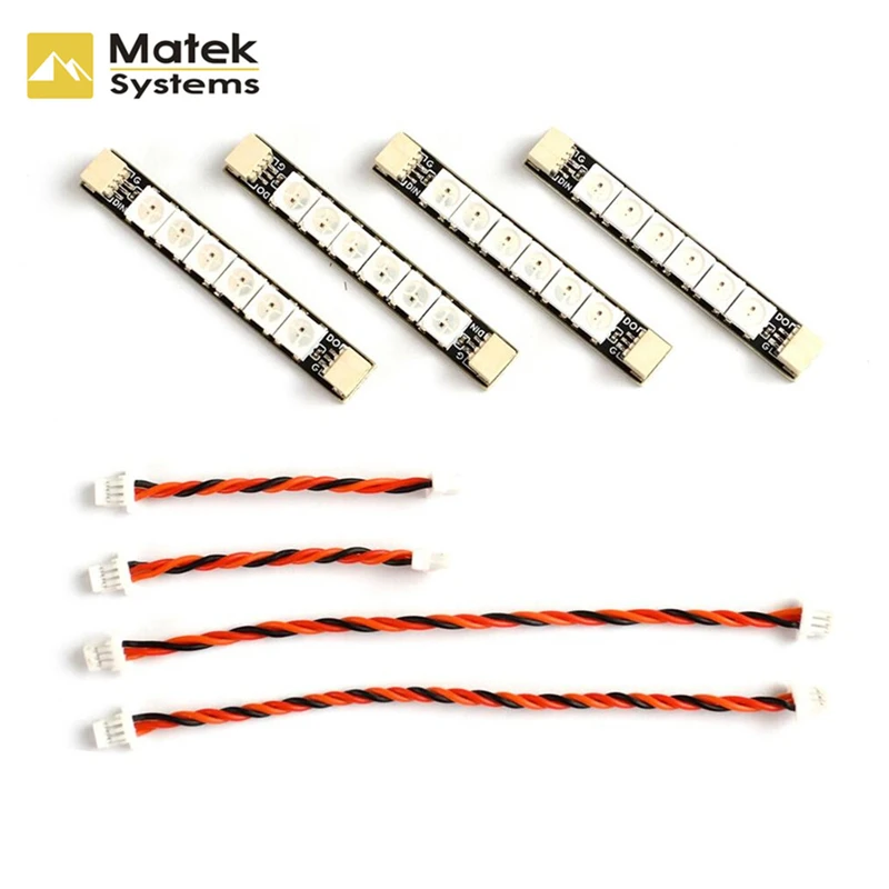 

4 PC Matek System WS2812ARM-6 5V WS2812 LED Strip RC Night Light w/ 6 Lamps for RC Drone FPV Racing Models Spare Part DIY Accs