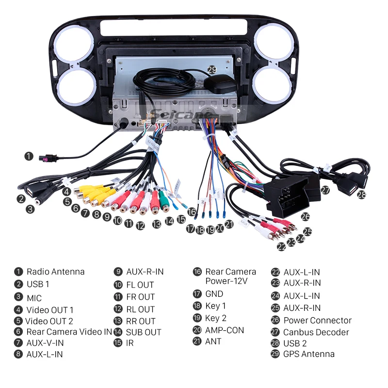 Seicane Android 8,0/8,1 9 дюймов автомобильное радио для 2010 2011 2012 2013- VW Volkswagen Tiguan GPS; Мультимедийный проигрыватель головное устройство Wifi