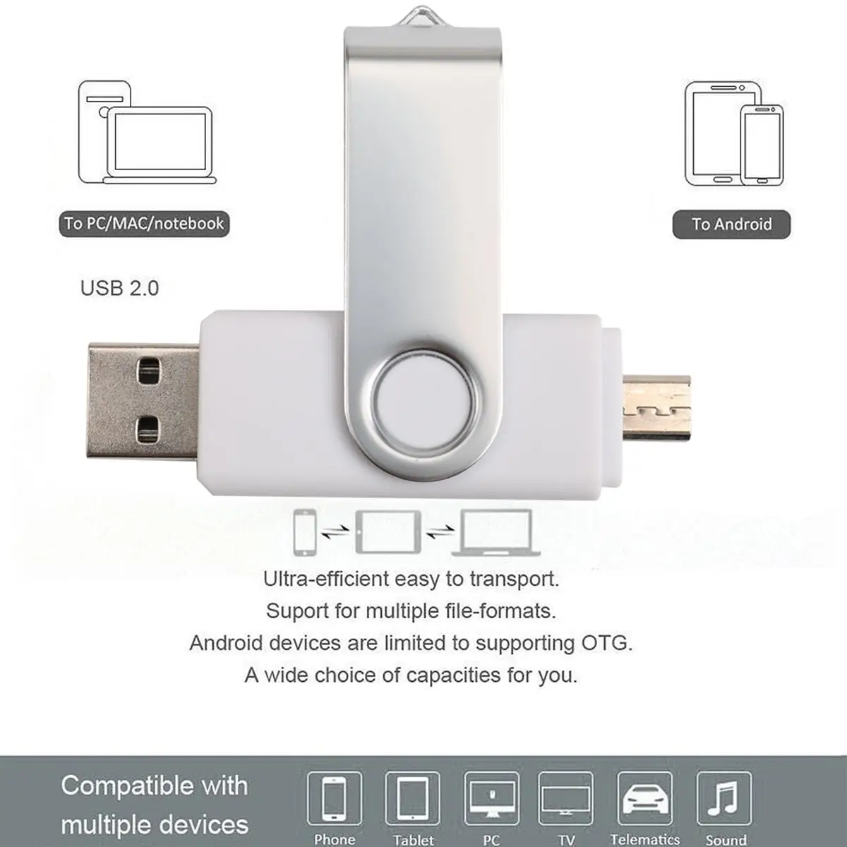 USB 2,0 type-c адаптер OTG флэш-накопитель 512 M/8G/16G/32G/64G/128G USB флеш-накопитель U диск складной ключ кулон подарок