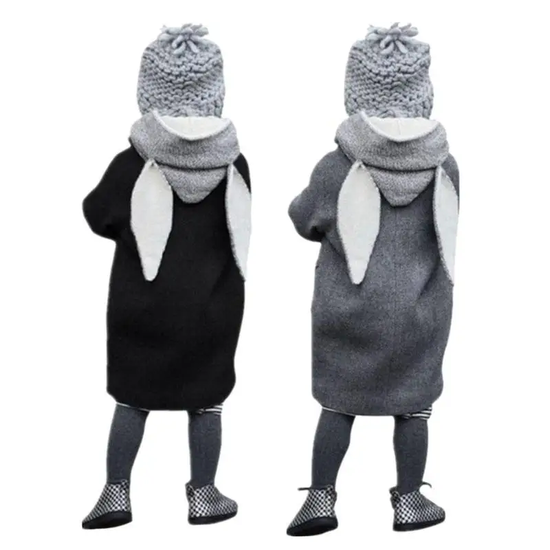 

Winter Warn Girls Jackets Hooded Coat Cute Rabbit Ears Children Girls Clothing Fashion Casual Coat Outfits for Baby Kids Girls