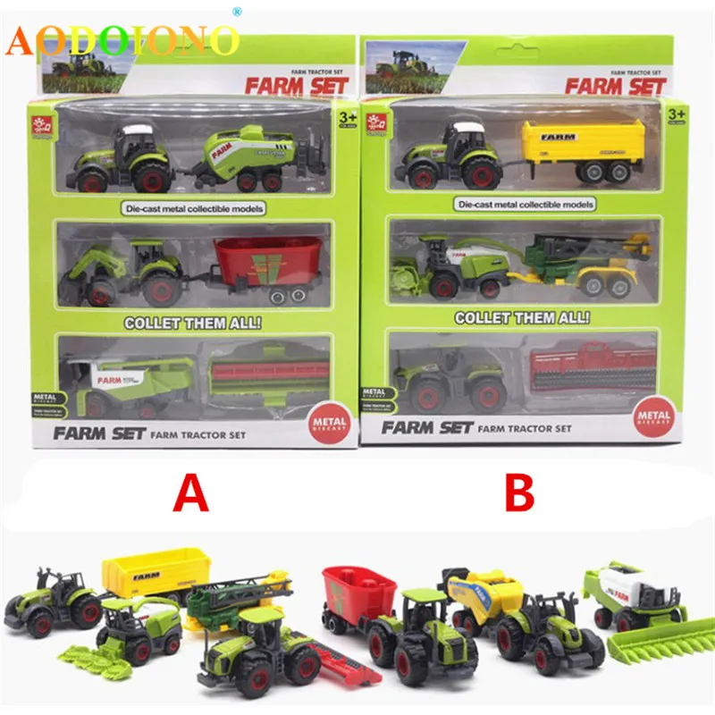 

Diecast Farmer Toy Vehicles Die-cast Metal Collectible Models Car Farm Tractors Planters Trailers Play Set Kids Child Xmas Gifts