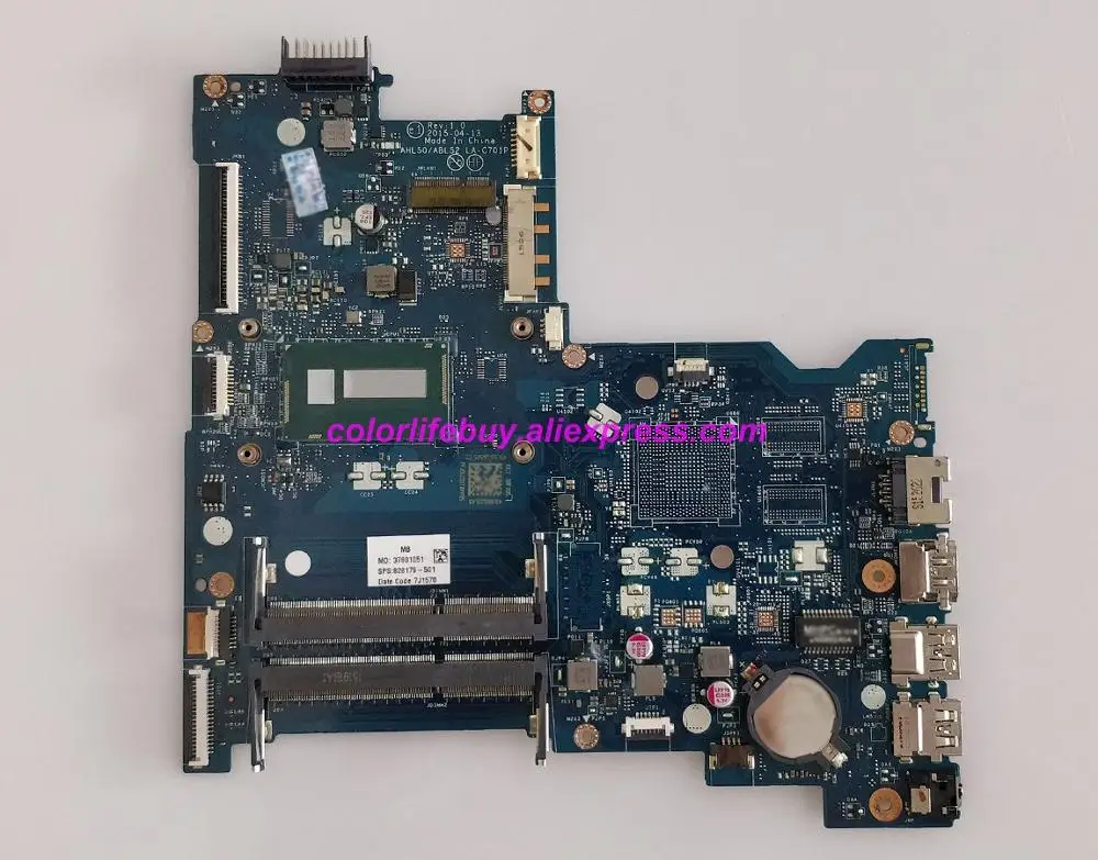 

Genuine 828179-601 828179-501 828179-001 UMA w i3-5005U LA-C701P Laptop Motherboard for HP 15-AC Series 15T-AC100 NoteBook PC