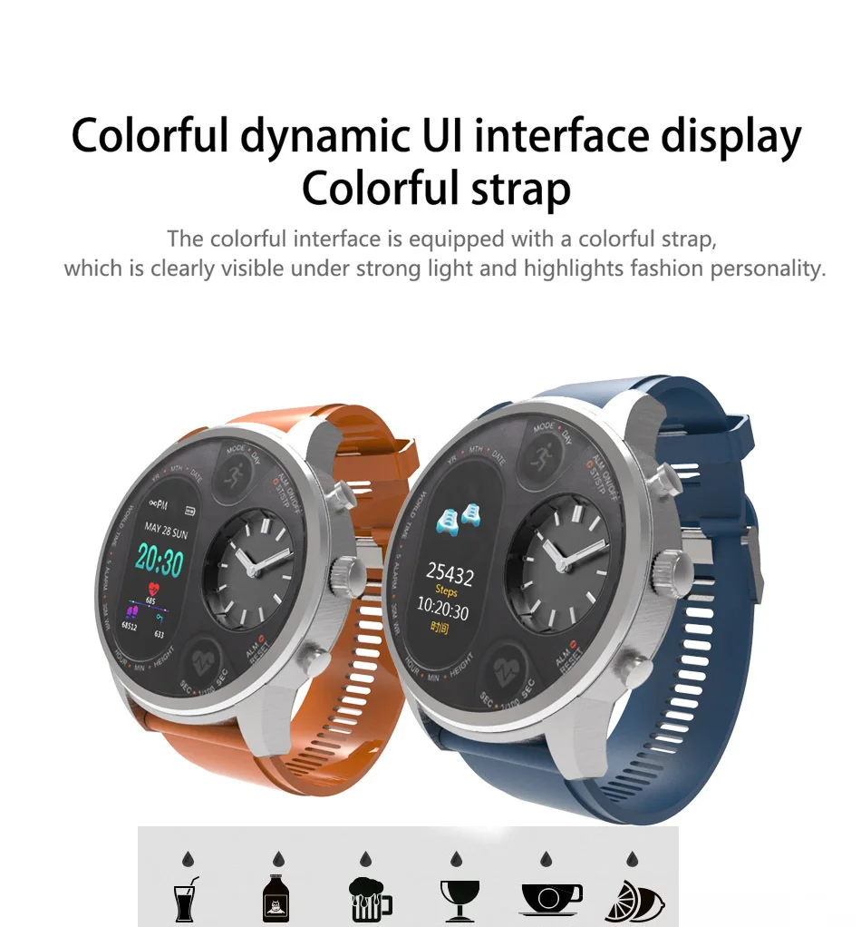 

T3 Intelligent Watch Bracelet Split-Screen Watch Heart Rate Blood Pressure Blood Oxygen Depth Waterproof Gift Smart Watch