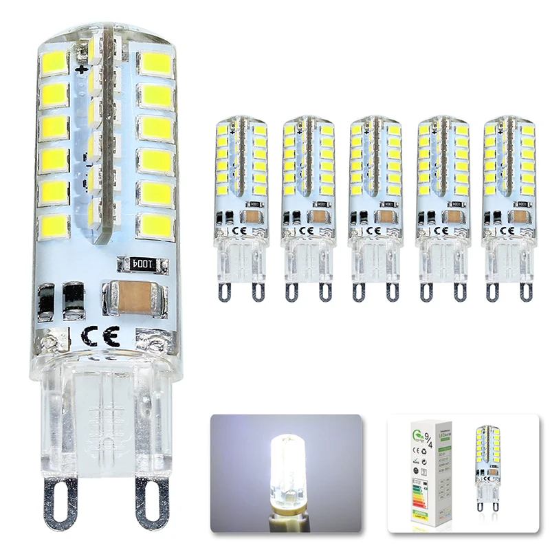 5 шт. G9 светодиодный 5 Вт AC110V светодиодный светильник светодиодный лампы SMD 2835 светодиодный g9 свет заменить с украшением в виде кристаллов силиконовая свеча 30/40 Вт галогенная лампа