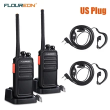 2 шт. Floureon A5 16 канальный Walkie Talkie UHF 400~ 480MHz перезаряжаемый двухсторонний радио Светодиодный светильник ручной переговорный разъем США