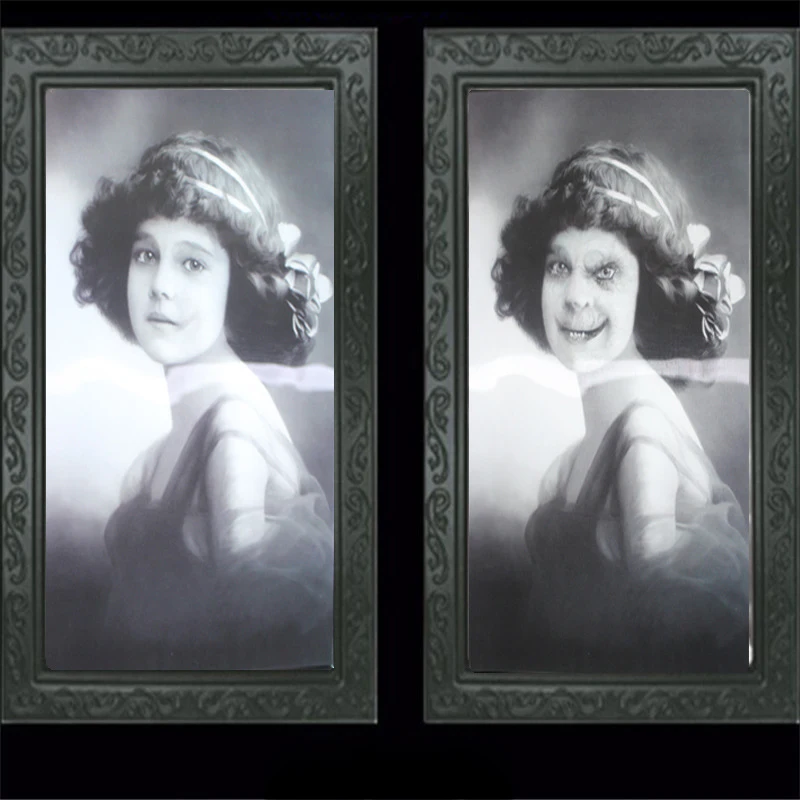 3D Ghost Photo Frame Horror Pictures Frames Changing Face Ghost Halloween Party Decor Halloween Decoration Props