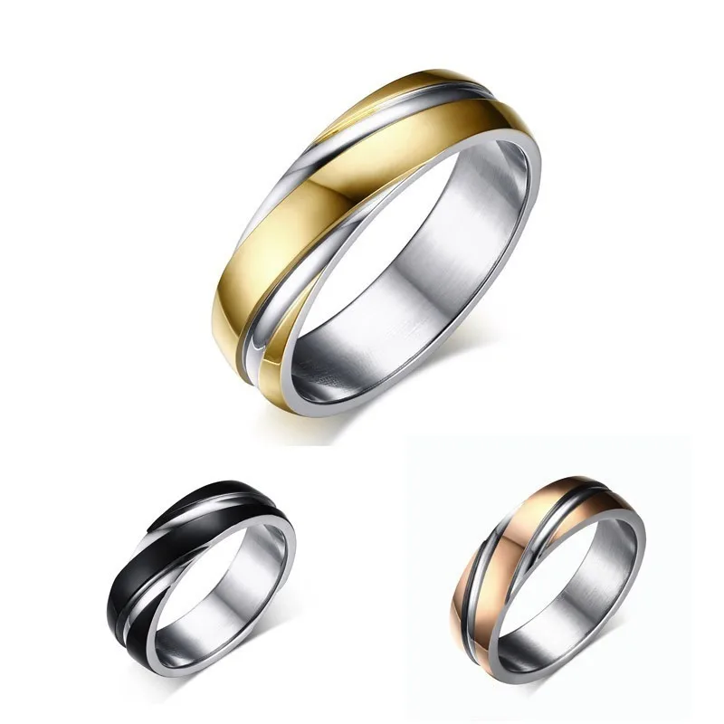 Groove комфортное мужское обручальное кольцо из золота Два Тона 6 мм кольца из нержавеющей стали anel masculino