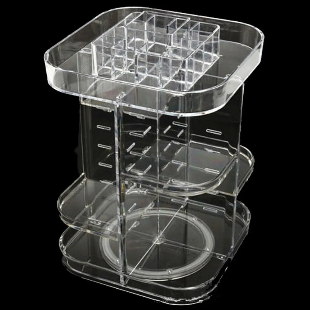 

360 Degree Rotate Makeup Storage Box Transparent Acrylic Makeup Box Lipstick Beautiful Make Up Skin Care Products