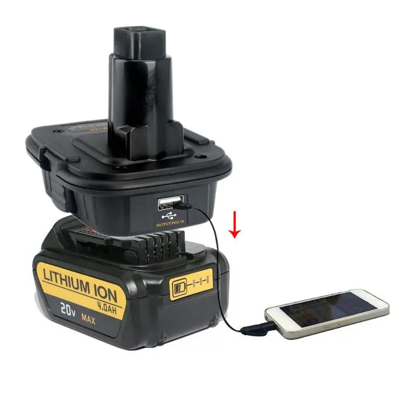 Адаптер для батареи DM18D Dewalt 18 в/20 в переходник с USB литий ионной батареей DE9096 DC9096