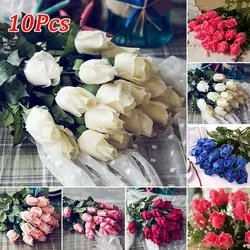 Exquisite10pcs Высокое качество имитация увлажняющие полиуретановые розы для украшения дома