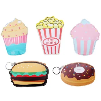 

Emarald 2018 New cute creative cake Hamburg PU Leather Coin Purse boy Small Money bag Girls Mini Coin bag