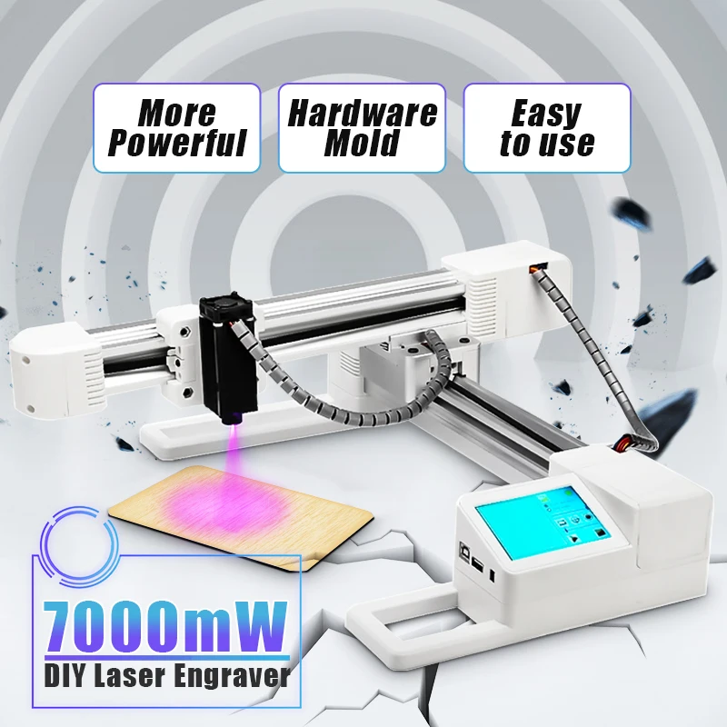 

7000mW Logo Mark Printer DIY Computer Laser Engraver Stainless Steel Laser Cutter Marking Machine For windows-97/03/7/8/10