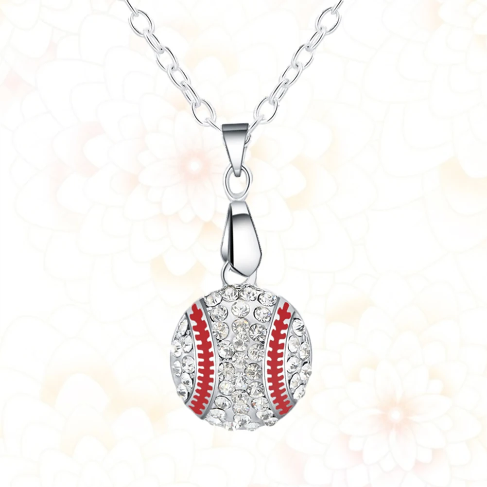 1PC Noble Crystal Stylish All match Personalized Baseball Pendant Necklace Statement Jewelry