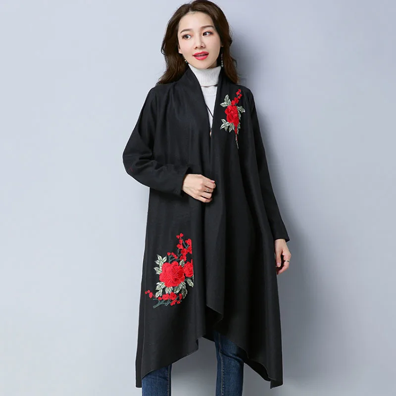 Rosso Il Fiore Grigio Irregolare V Inverno 2018 Cappotti Ricamo KcFJl1