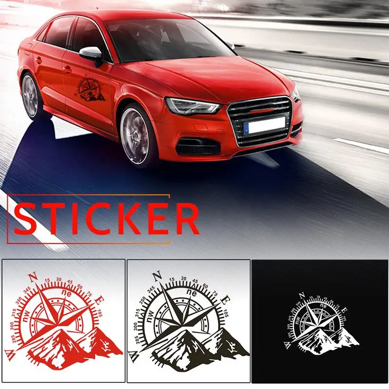 

3D Car Sticker Vinyl Decals Compass Mountain Design Vinyl Decals Car Sticker Personality Car-styling Cars Auto Accessories