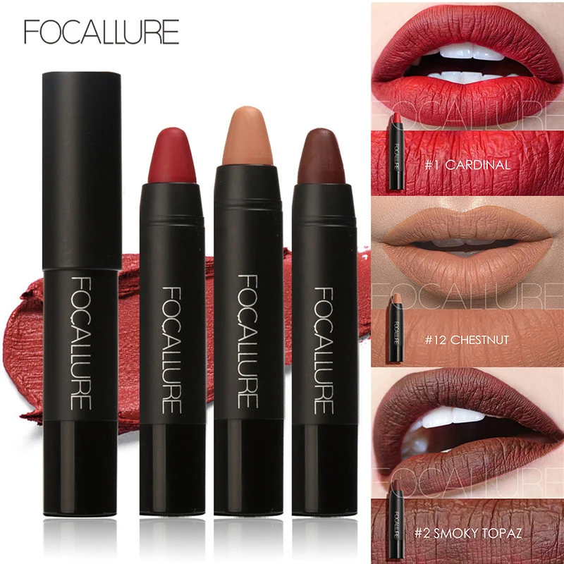 

FOCALLURE Matte Lipstick 19 Colors Waterproof Long-lasting Matte Lipstick Lip Sticks Cosmetic Easy To Wear Brown Lipstick Gift