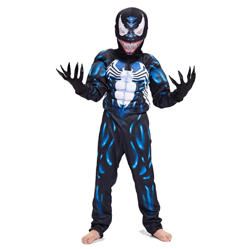 Новое поступление, Детский костюм с мышцами, Костюм Супергероя человека-паука для мальчиков, маскарадный костюм на Хэллоуин, фантазийное нарядное платье