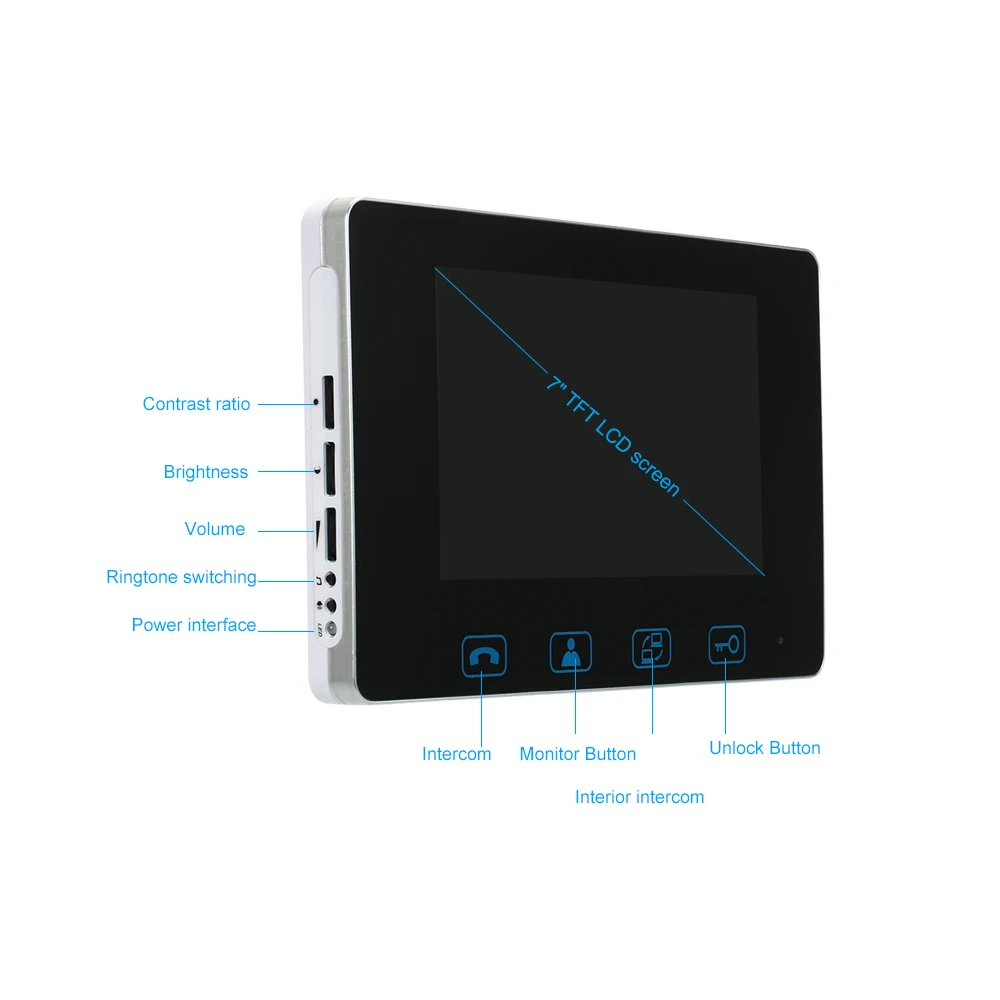 Проводной видео дверной звонок телефон " видеодомофон монитор Поддержка разблокировки мониторинг двухканального домофона 16 колец объем/яркость
