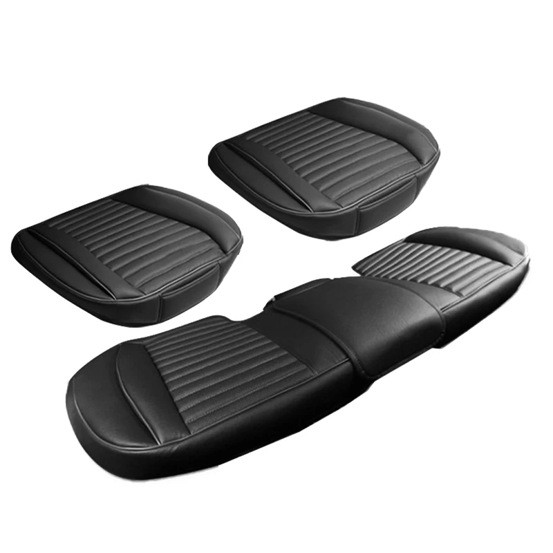 

3Pcs Set New Car PU Leather Seat Cover Wearproof Cushion Protect Pad with Bottom Storage Bag
