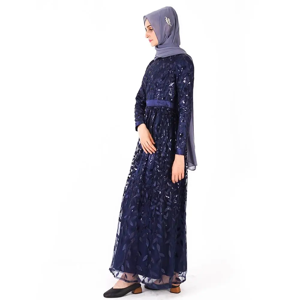 Рамадан абайя Дубай вышивка блёстки мусульманское длинное вечерние коктейльное платье кафтан исламский халат платье роскошный Арабский Дубай платье Мода