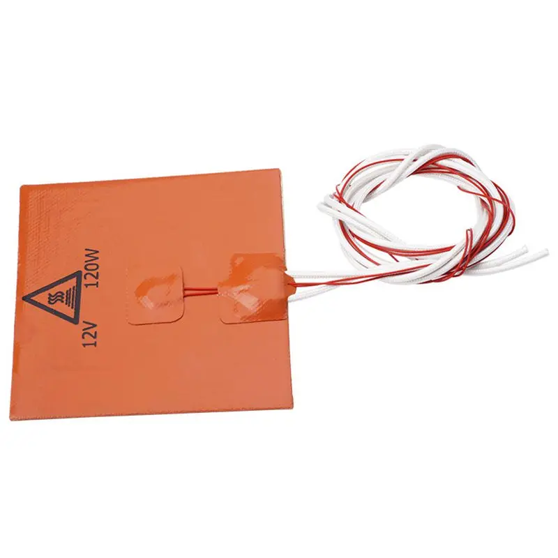 120x120mm 12V 120W Silicone Heater Pad 3D Printer Heated Bed Heating