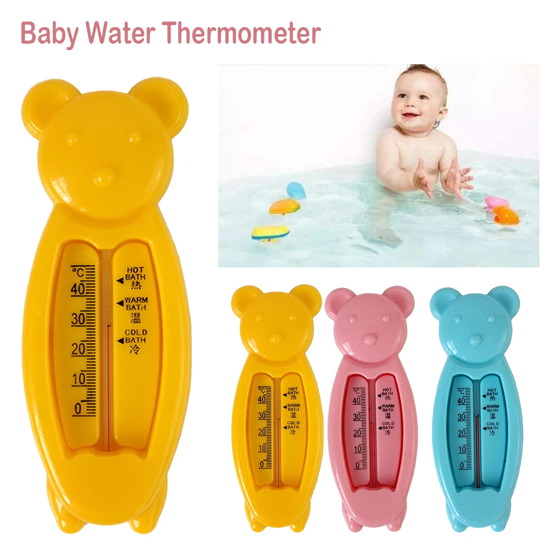 

Floating Bear Baby Water Thermometer Kid Bath Thermometer Toy Infant Toddler Plastic Tub Water Sensor Thermometer