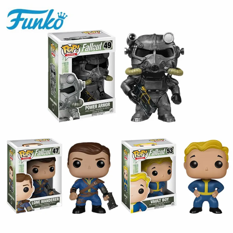 Игровые головки Funko Pop Fallout #47 Vault Boy #49 Power Armor фигурки героев фильмов|Игровые и