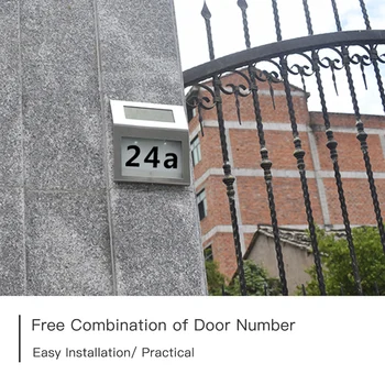 

Garden IP65 Waterproof Solar Powered Energy 2 LED Doorplate Lamp Sensitive Light Sensor Supported DIY Door Number White Light