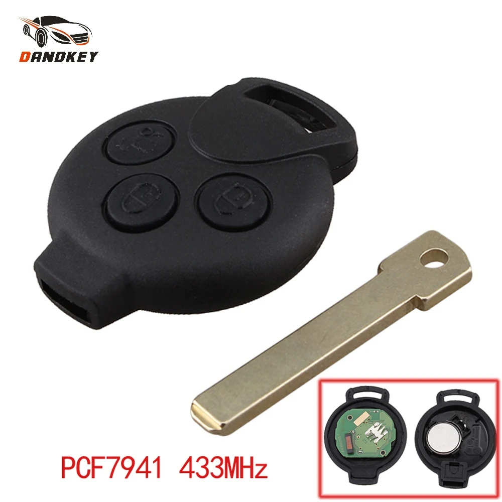 Брелок Dandkey с 3 кнопками для Mercedes Benz Smart Fortwo 451 2007-2013 433 МГц чипом PCF7941 | Автомобили и